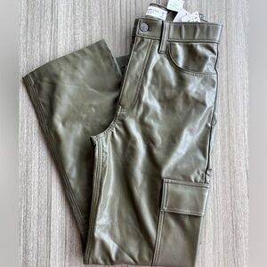 Olive Green Faux Leather Pants, Abercrombie & Fitch